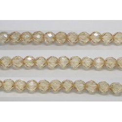 60 perles verre facettes poudre beige 4mm