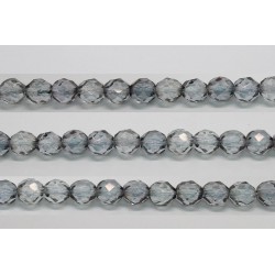 60 perles verre facettes poudre gris 3mm