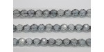 60 perles verre facettes poudre gris 4mm