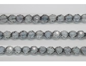 30 perles verre facettes poudre gris 12mm