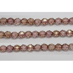 60 perles verre facettes poudre rose 3mm