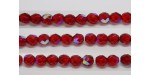 30 perles verre facettes rubis A/B 12mm