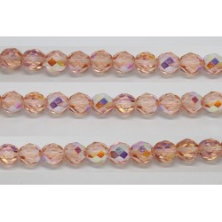 30 perles verre facettes rose clair A/B 6mm