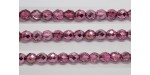 60 perles verre facettes rose fonce demi metalise 3mm