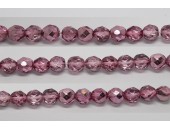 60 perles verre facettes rose demi metalise 3mm