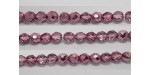 60 perles verre facettes rose demi metalise 3mm