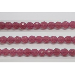 30 perles verre facettes rose opale 6mm