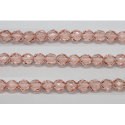 30 perles verre facettes rose 6mm