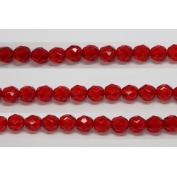 30 perles verre facettes rubis 6mm