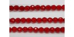 30 perles verre facettes rubis 10mm