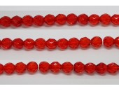 30 perles verre facettes rubis clair 8mm