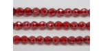 60 perles verre facettes rubis lustre 3mm