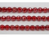 30 perles verre facettes rubis lustre 6mm
