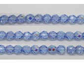 60 perles verre facettes saphir A/B 4mm