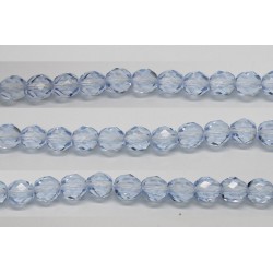 60 perles verre facettes saphir clair 3mm