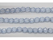 60 perles verre facettes saphir clair 4mm