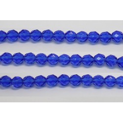 30 perles verre facettes saphir 12mm