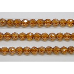 60 perles verre facettes topaze fonce lustre 3mm