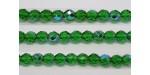 60 perles verre facettes vert A/B 4mm