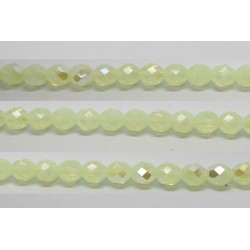 30 perles verre facettes vert opale A/B 10mm