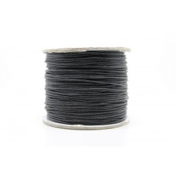 100 metres lacet coton cire 0.8mm noir