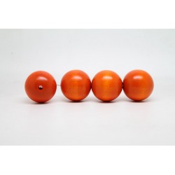 100 perles rondes bois orange 16 mm