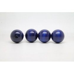100 perles rondes bois bleu marine 16 mm