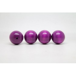 50 perles rondes bois violet 20 mm