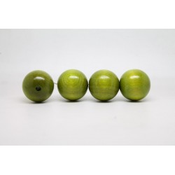 100 perles rondes bois vert clair 16 mm