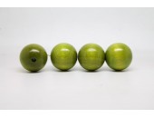 50 perles rondes bois vert clair 24 mm