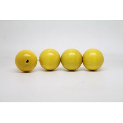 100 perles rondes bois jaune 14 mm