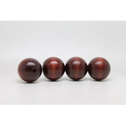 50 perles rondes bois marron 18 mm