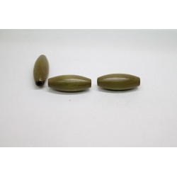 50 olives gros trou bois vert fonce 15x40 mm