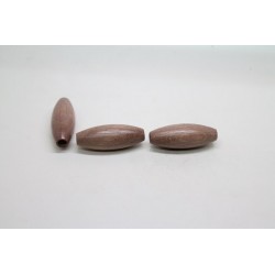 50 olives gros trou bois marron clair 15x40 mm