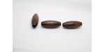 50 olives gros trou bois marron fonce 15x40 mm
