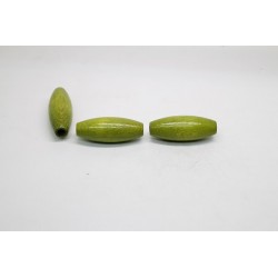 50 olives gros trou bois vert clair 15x40 mm
