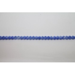 600 perles verre bleu soie 5mm