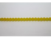 75 perles verre jaune mat 14mm