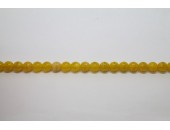 150 perles verre jaune soie 10mm