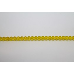 600 perles verre jaune 6mm