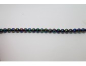 1200 perles verre noir irise 3mm