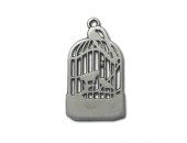 10 Cages aux Oiseaux 25x15mm metal argente