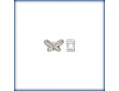 5 Perles Papillons 9mm Argent Véritable