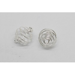 100 spirales metal argente 12mm