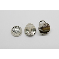 5 Paires Clips a grille metal argente 15mm