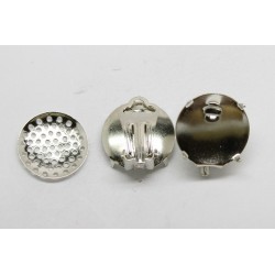 5 Paires Clips a grille metal argente 17mm