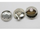 5 Paires Clips a grille metal argente 23mm