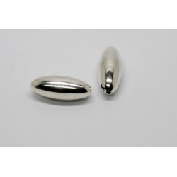 3 perles ovales 8mm ARGENT VERITABLE