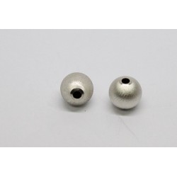3 perles mat 10mm ARGENT VERITABLE