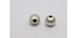 3 perles mat 10mm ARGENT VERITABLE